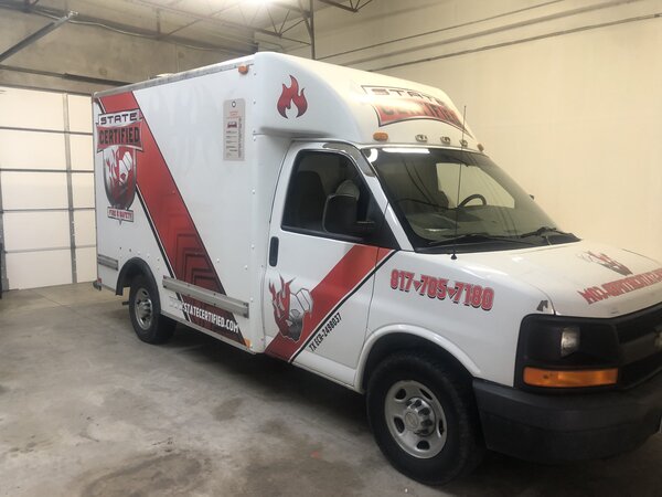 Red & White Vehicle Wraps for Truck